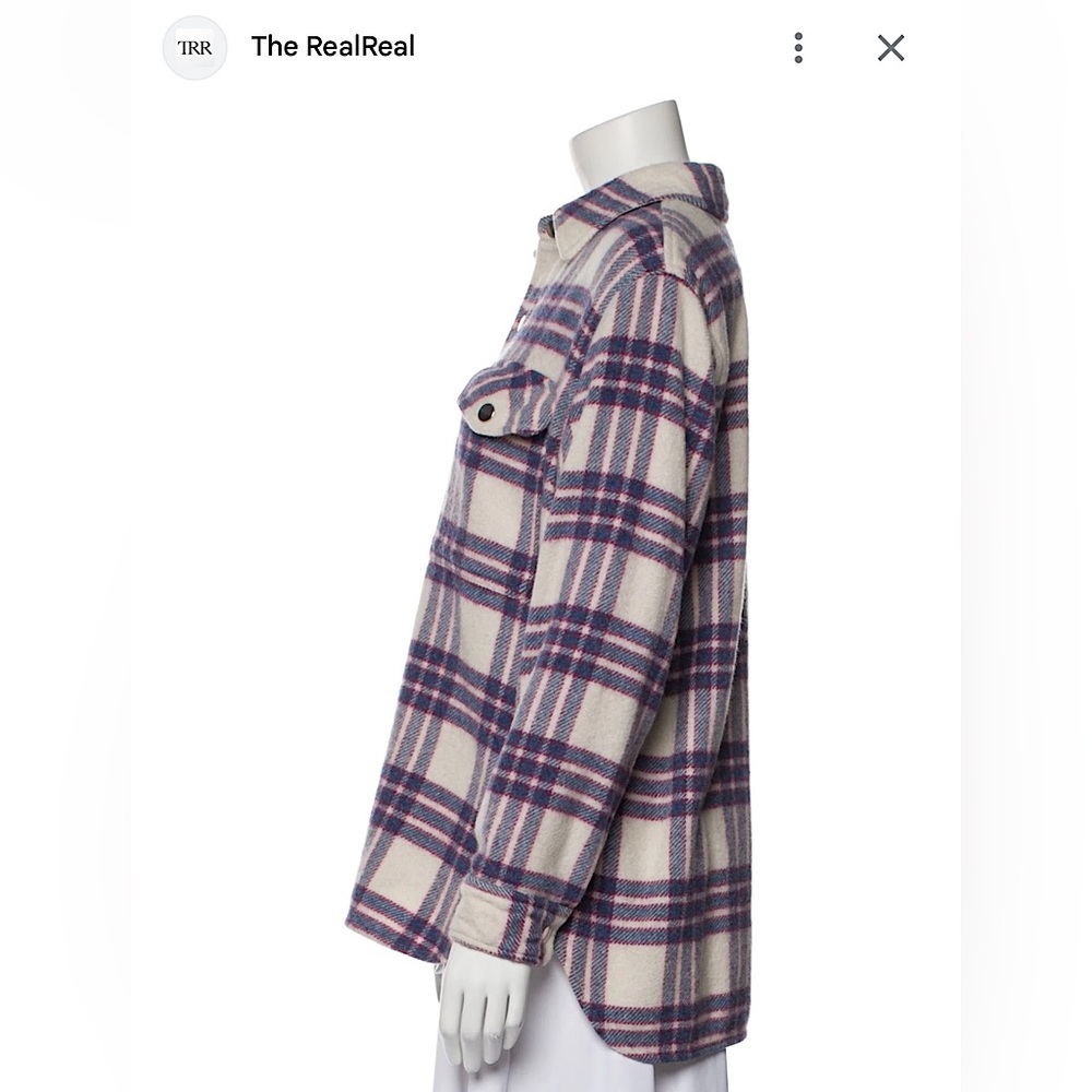 JOIE Oversized Button-Up Plaid Shirt Jacket in Small